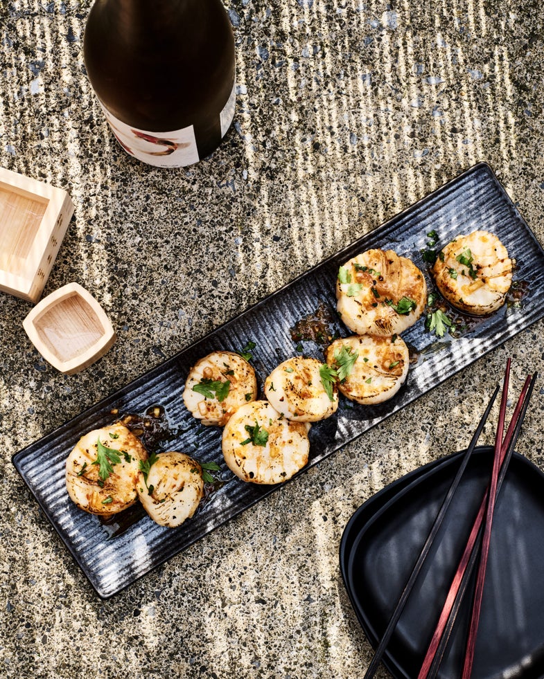 Grilled Scallops with Yuzu Kosho Vinaigrette