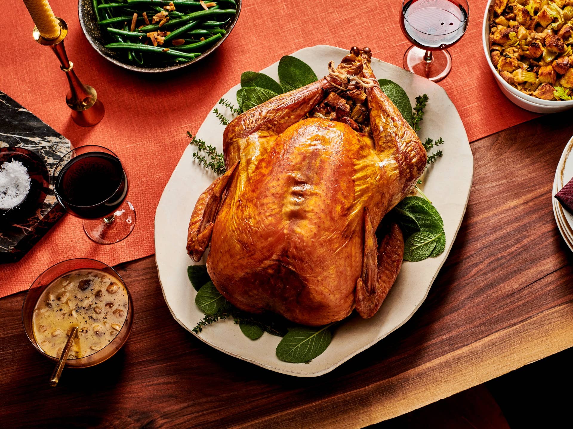 Roast Turkey with Celery-Root Stuffing and Giblet Gravy | Saveur