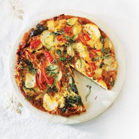 Frittata Wedges With Roasted Red Pepper, Spinach, and Ricotta