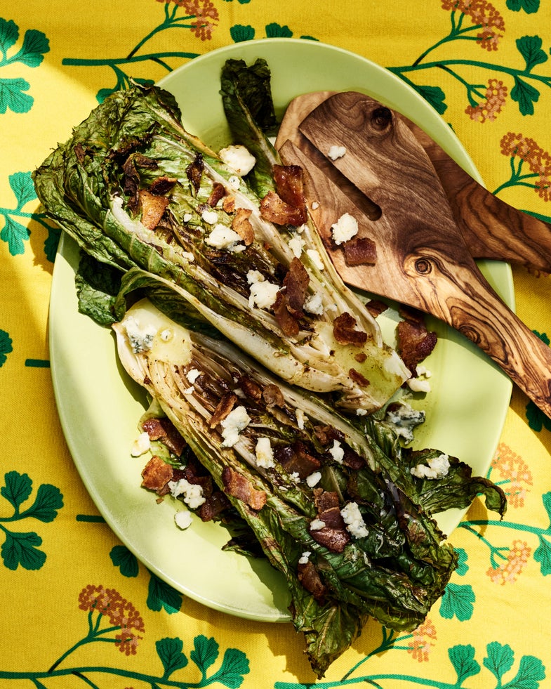 Grilled Romaine with Blue Cheese and Bacon