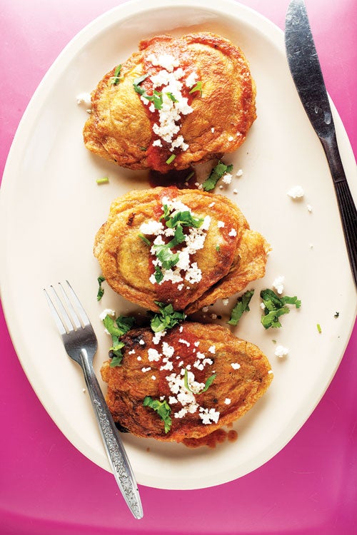 Chiles Rellenos con Picadillo (Poblano Chiles Stuffed with Spiced Beef)