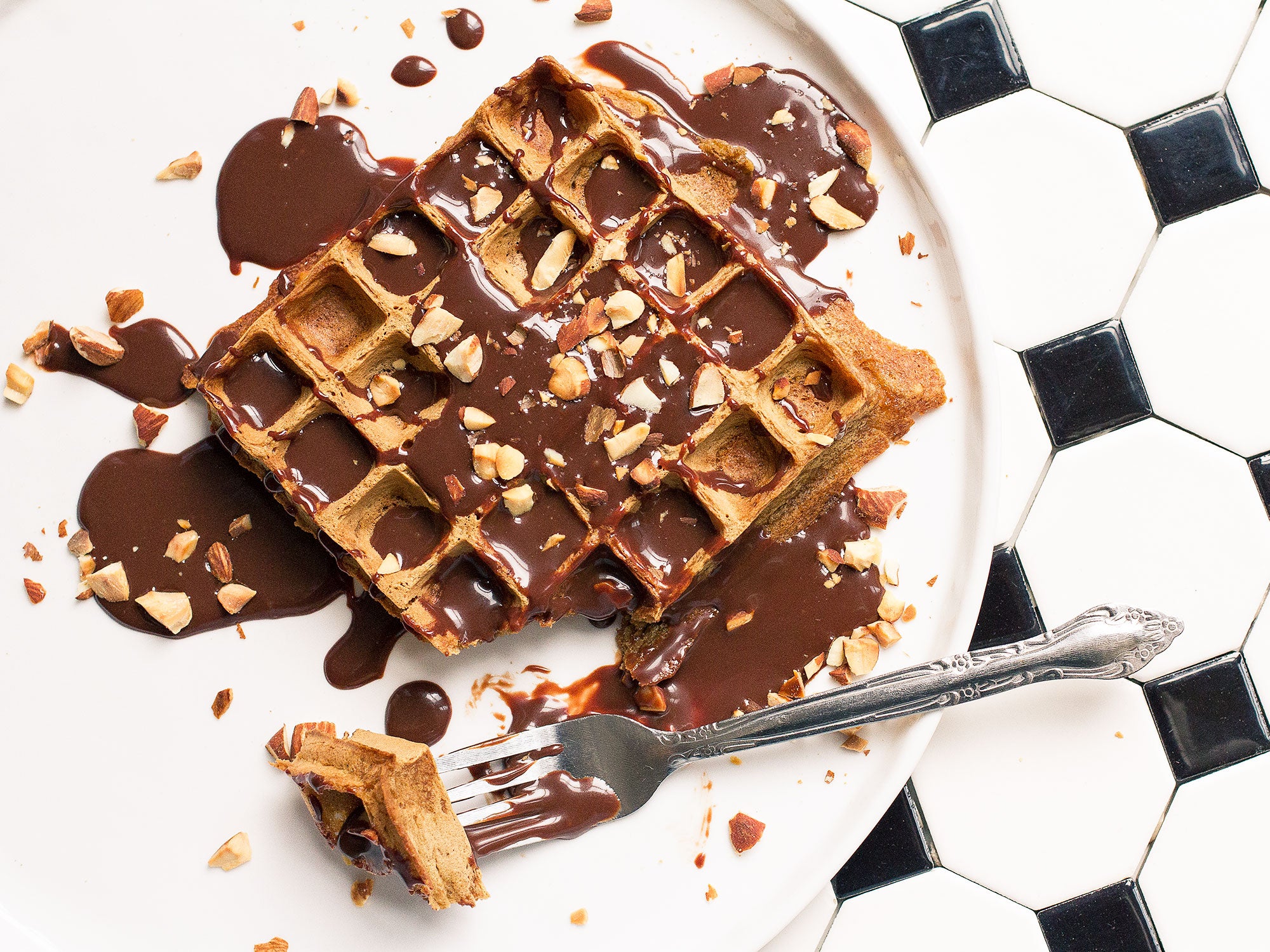 Espresso Waffles With Mocha Drizzle Saveur