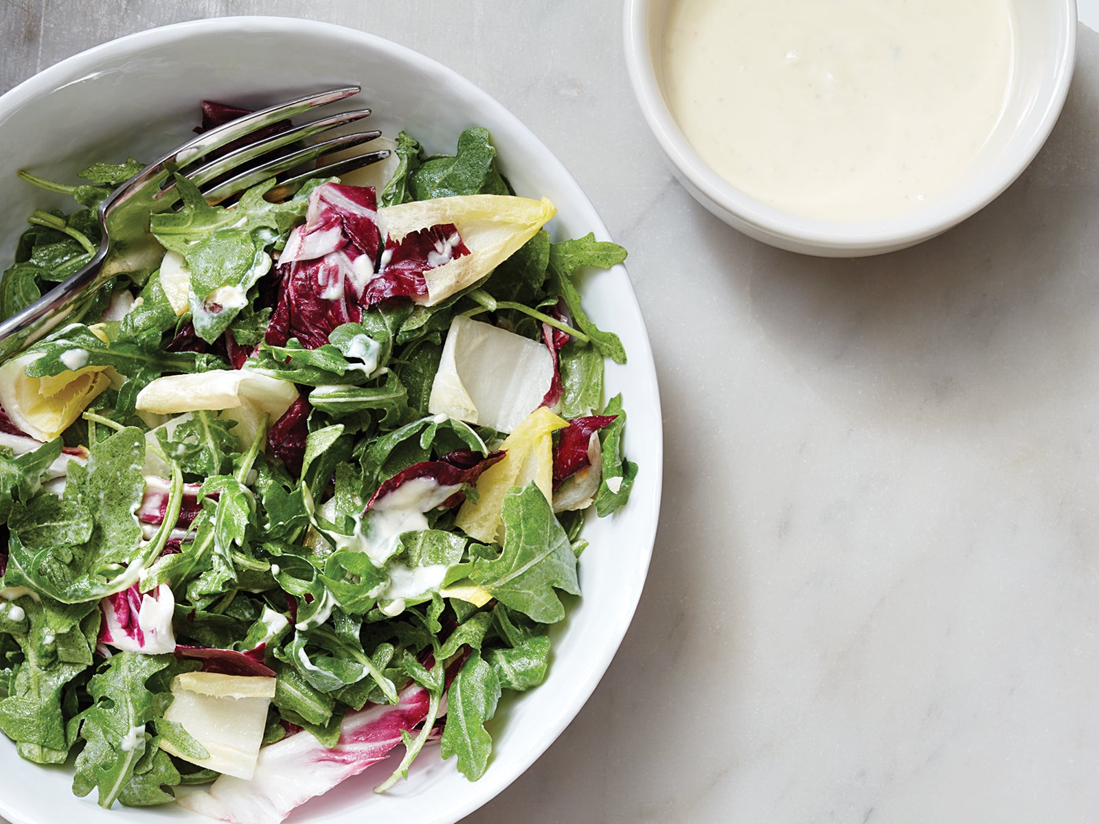 Homemade Crème Fraîche and Preserved Lemon Salad Dressing | Saveur