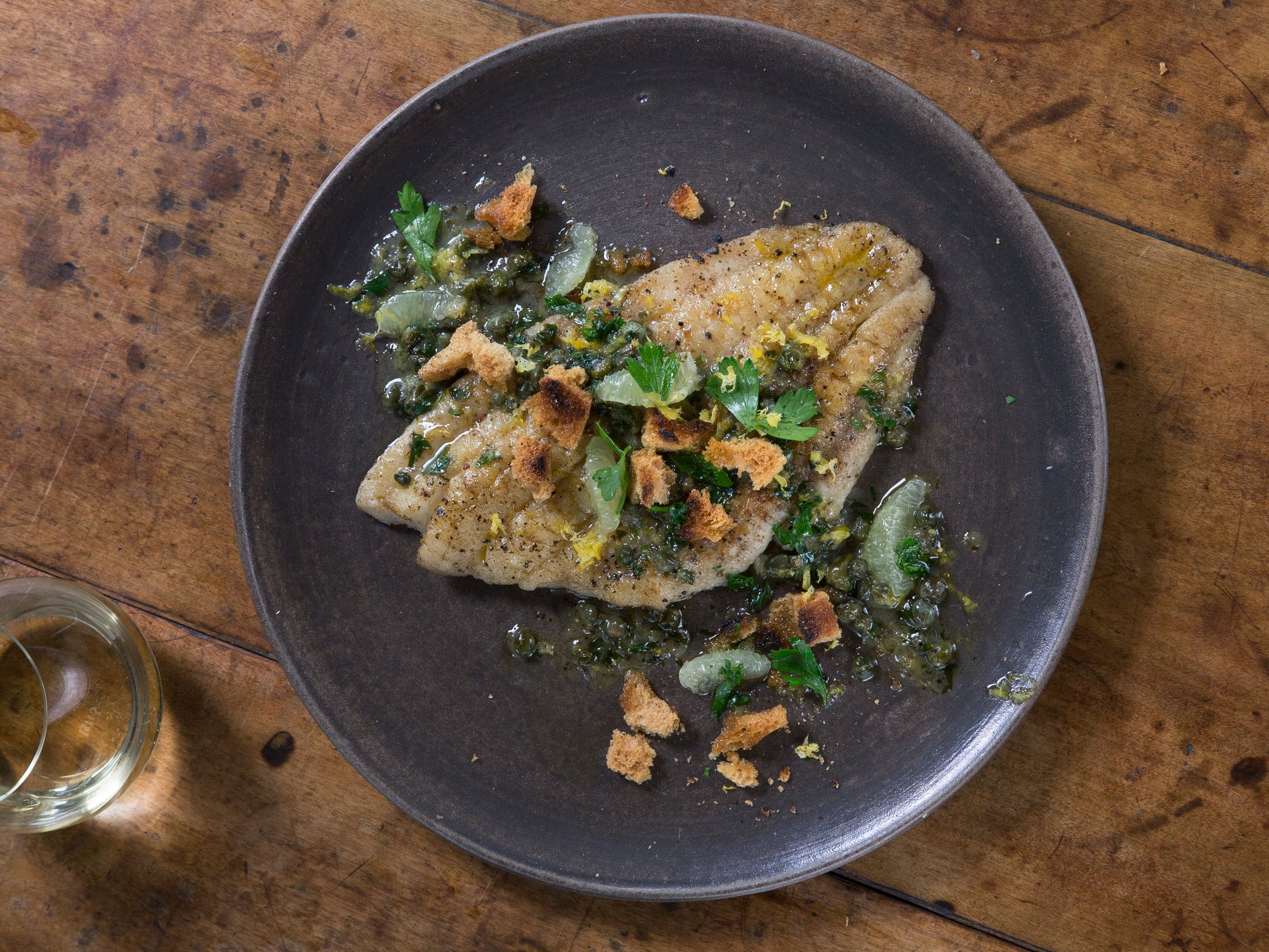 Pan-fried Flounder with Anchovy and Caper Butter