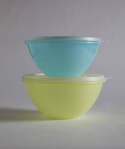1970s Green Tupperware Lettuce Crisp It With Domed Clear Lid and