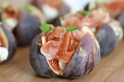 Figs with Jamon and Goat Cheese