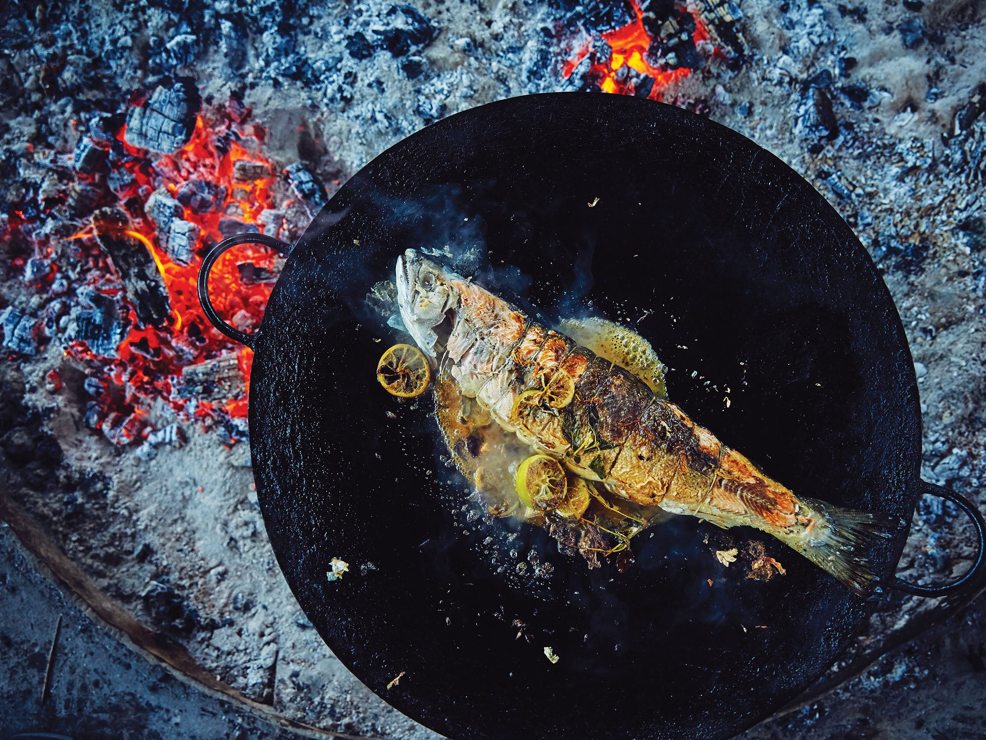 Cast Iron Trout - Over The Fire Cooking