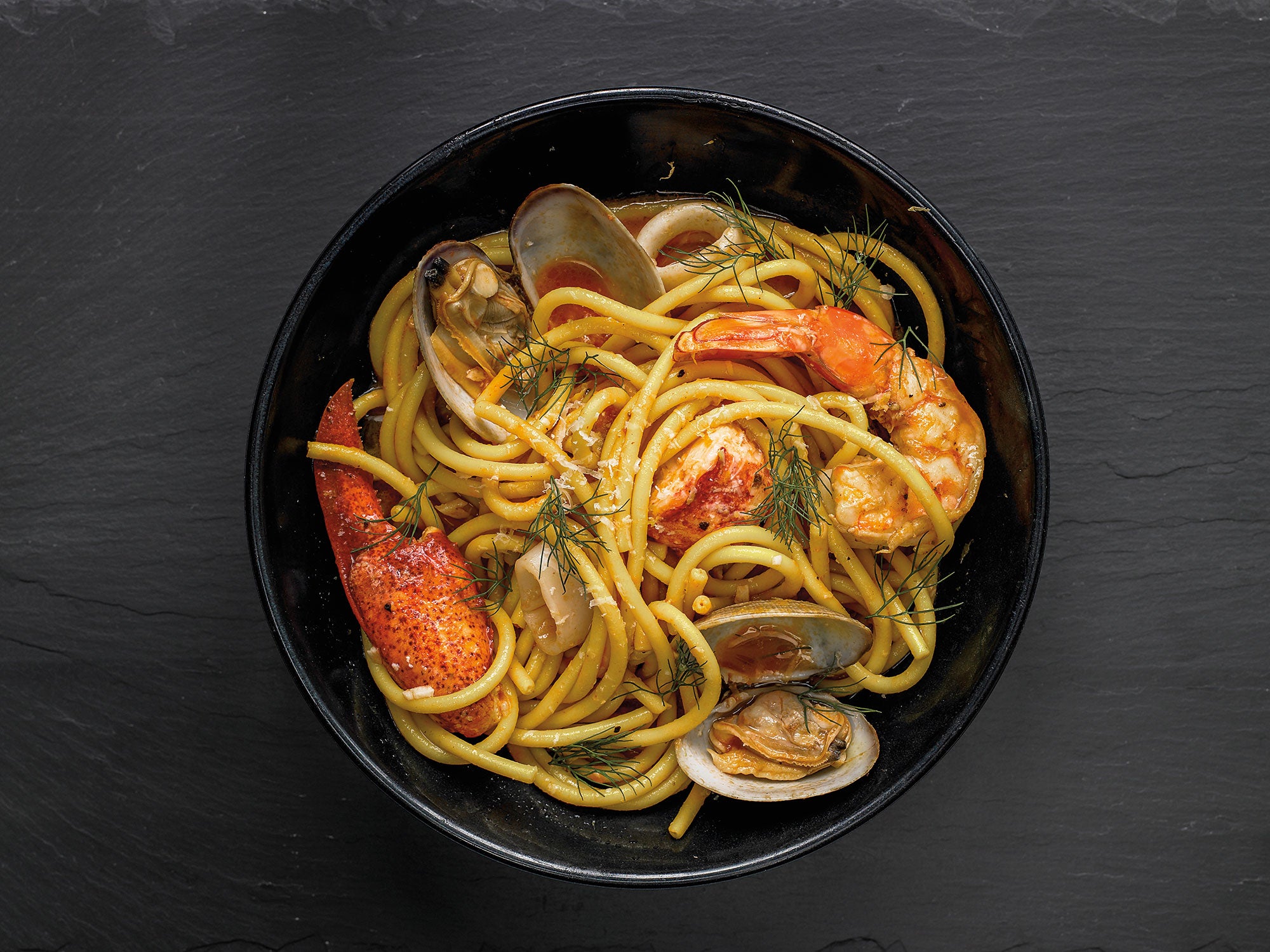 Seafood Pasta Bucatini Ai Frutti Di Mare Saveur