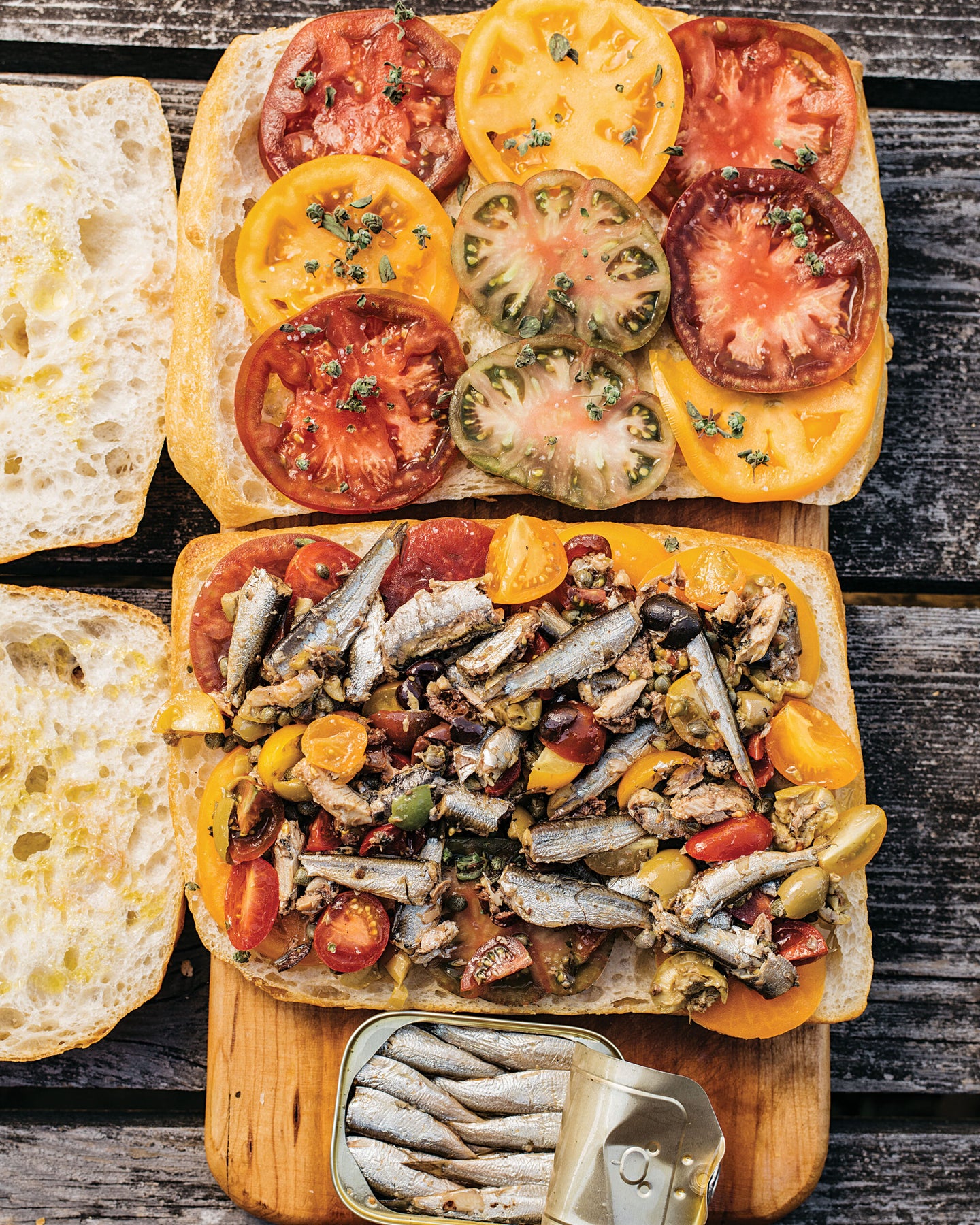 Canned Sardine, Tomato, and Caper Sandwiches