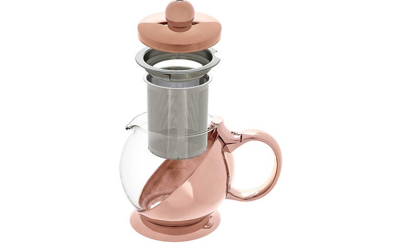 Pinky Up Teapot and Infuser, One Size, Gold