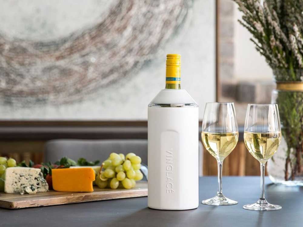 White wine bottle store cooler