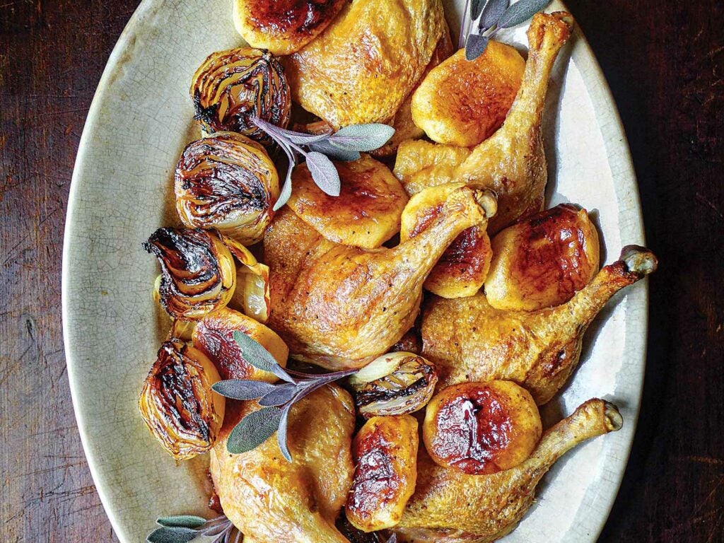 Roasted Duck with Apples and Onions