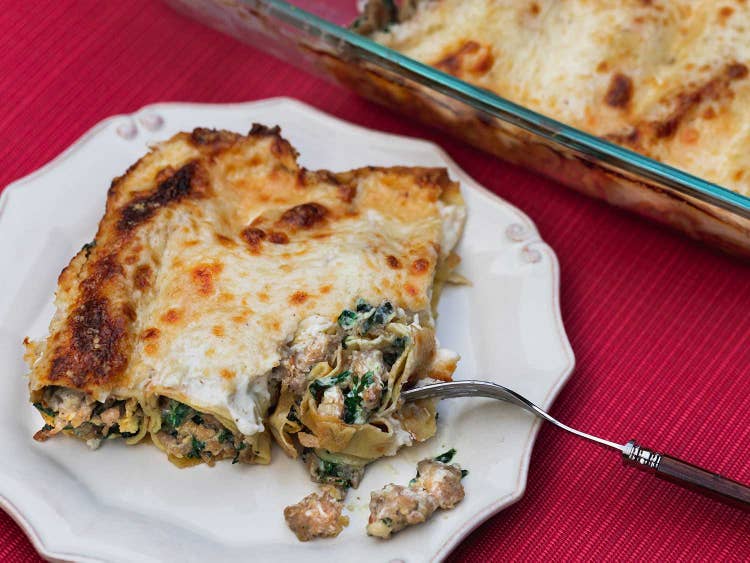 Crespelle with Sausage and Swiss Chard | Saveur