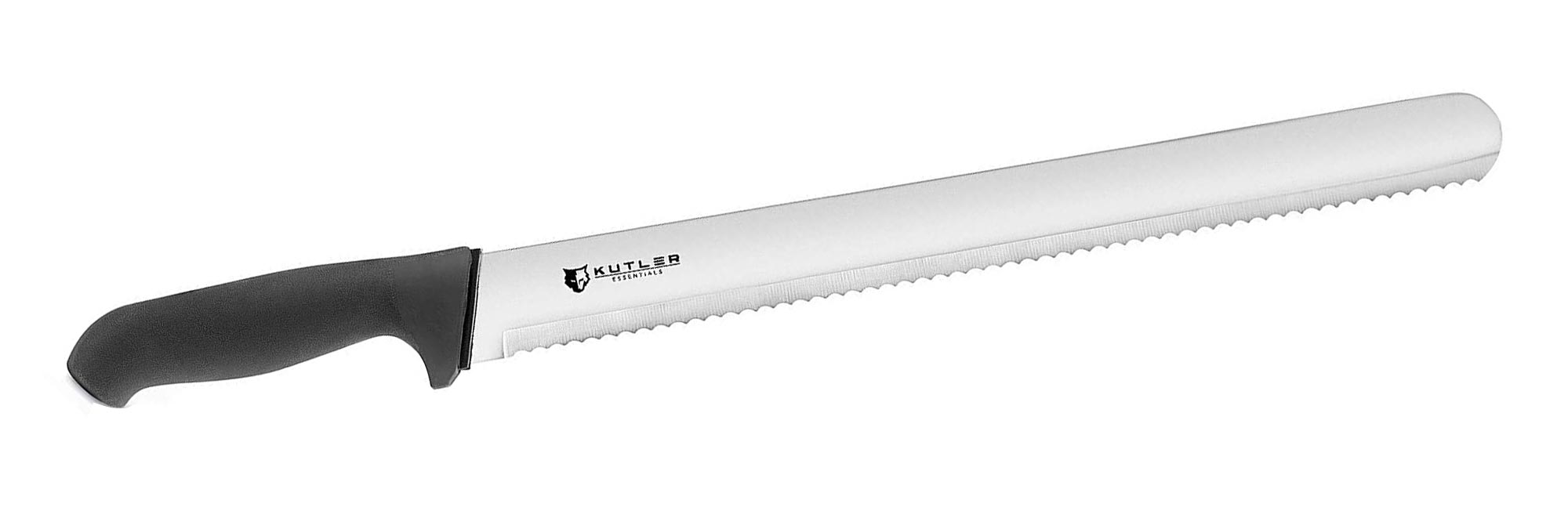 Kutler Professional 8-Inch Stainless Steel Bread Knife and Cake Slicer with Serrated Blade, Black