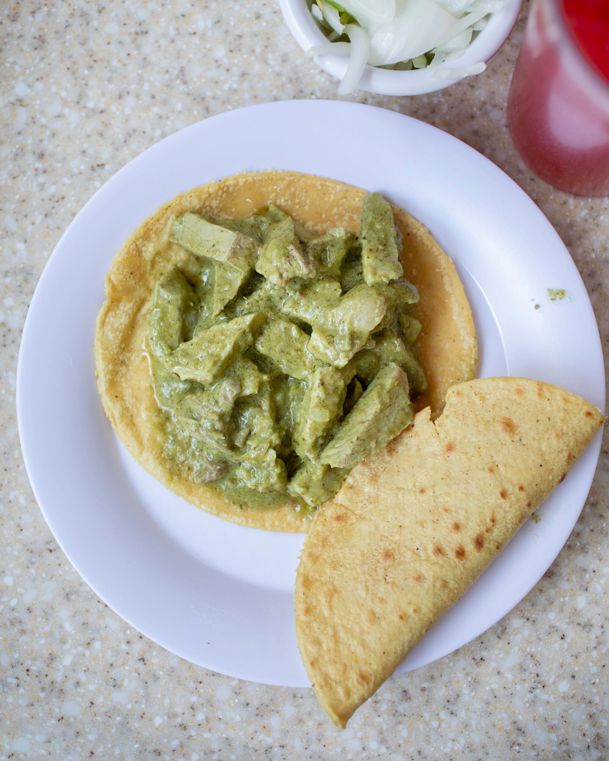 Taco de mole verde