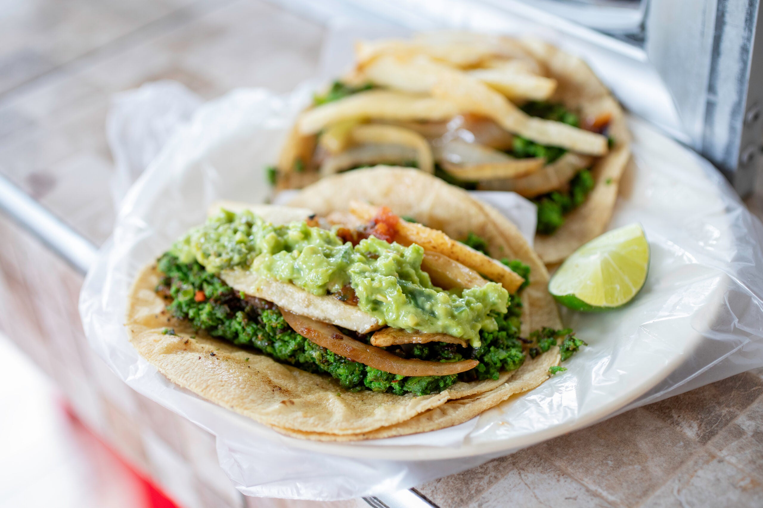 Taco de chorizo verde