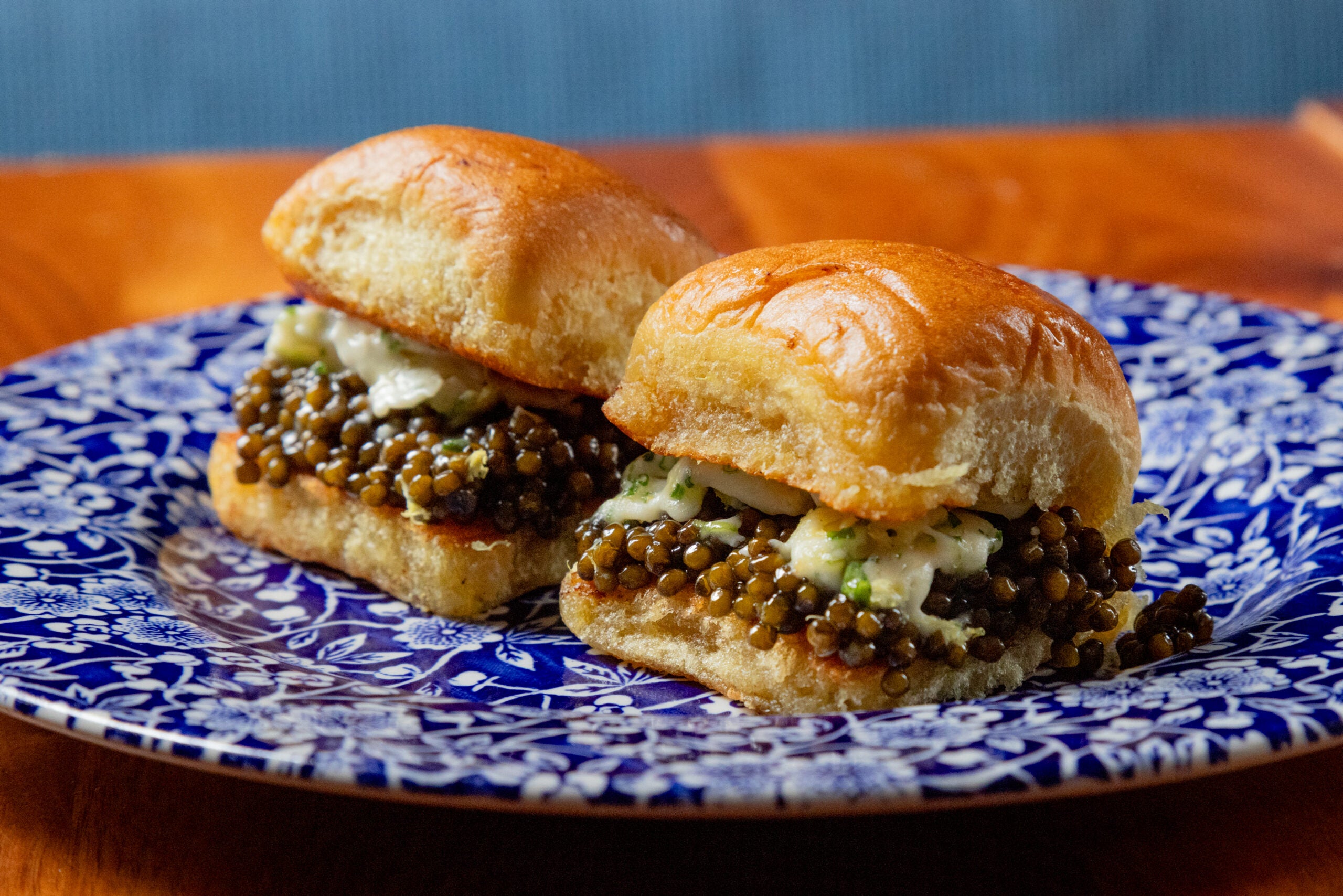 Caviar sandwiches at Chubby Fish in Charleston